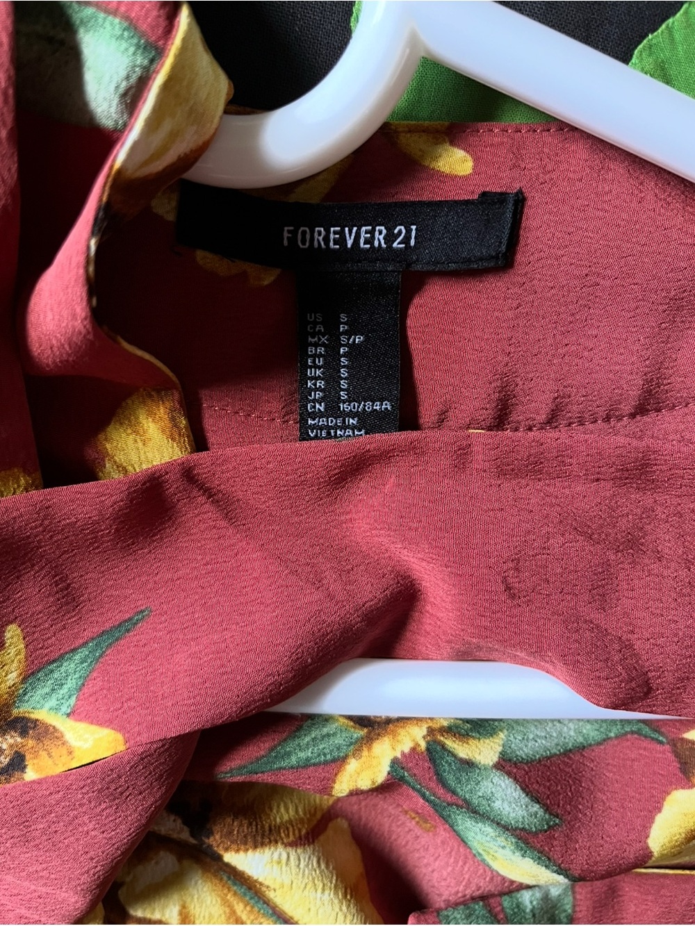 Forever 21 Rust Floral Open-Front Kimono